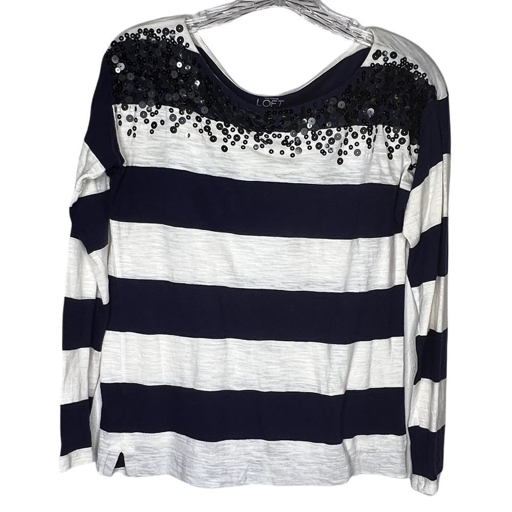 Loft Striped Shirt with Sequins‎